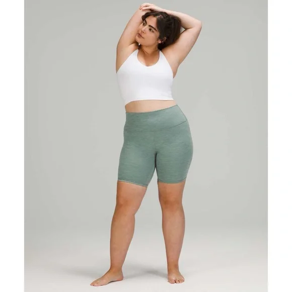Lululemon Align Short 8" Heathered Tidewater Teal -Size 10 - Picture 1 of 6